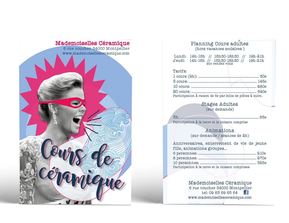 flyers tarifs cours mademoiselles céramique.