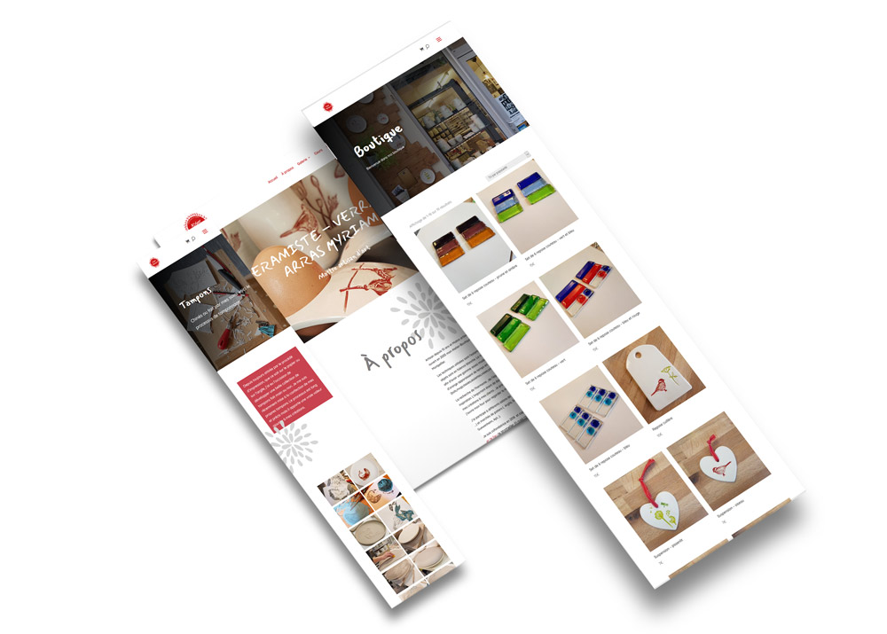 mock-up ecrans responsive du site atelier myriam a