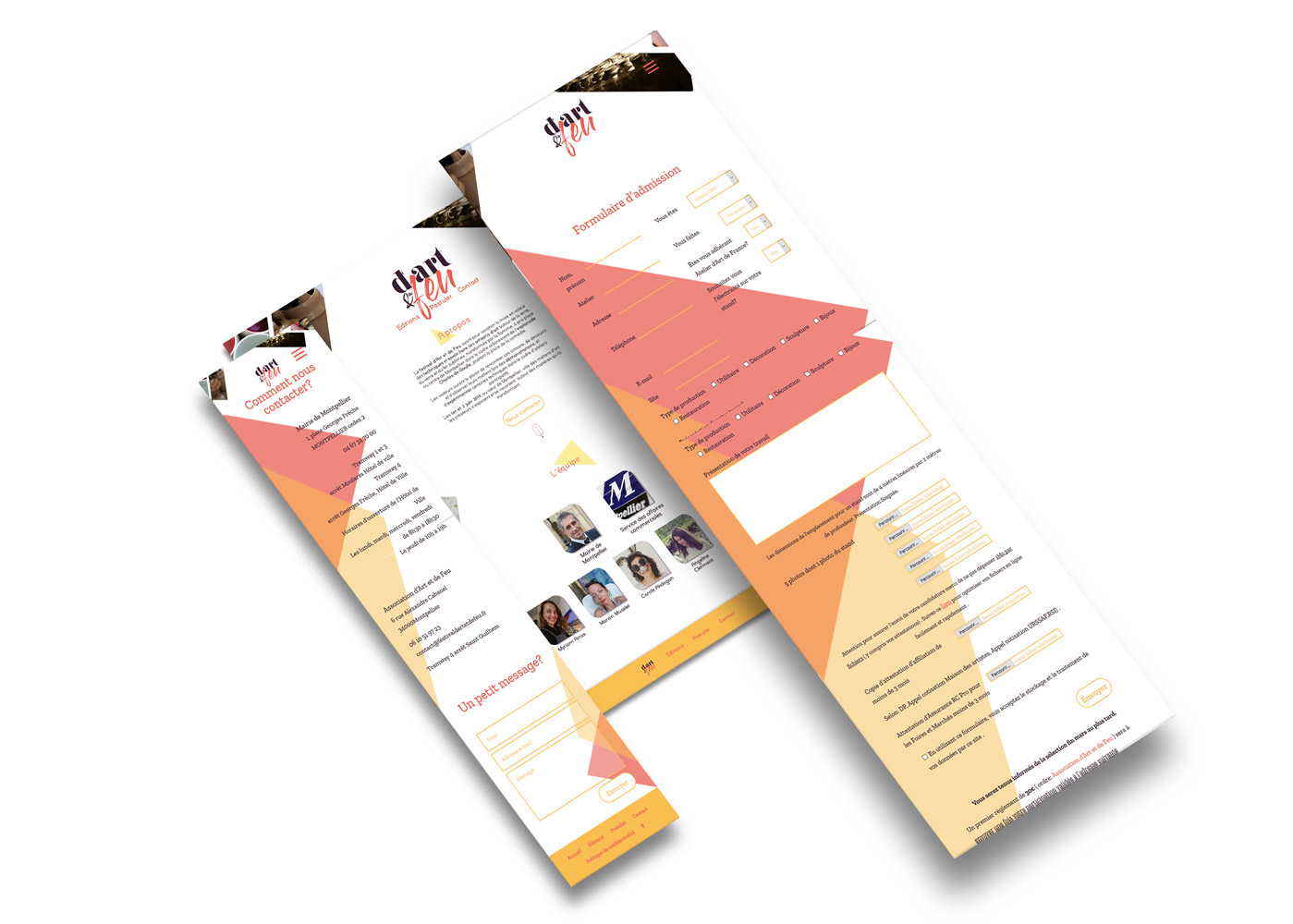 mock-up ecrans responsive du site festival d'art et de feu