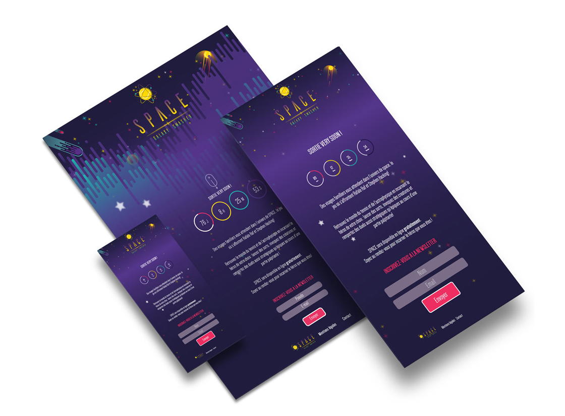 mock-up ecrans responsive du site space